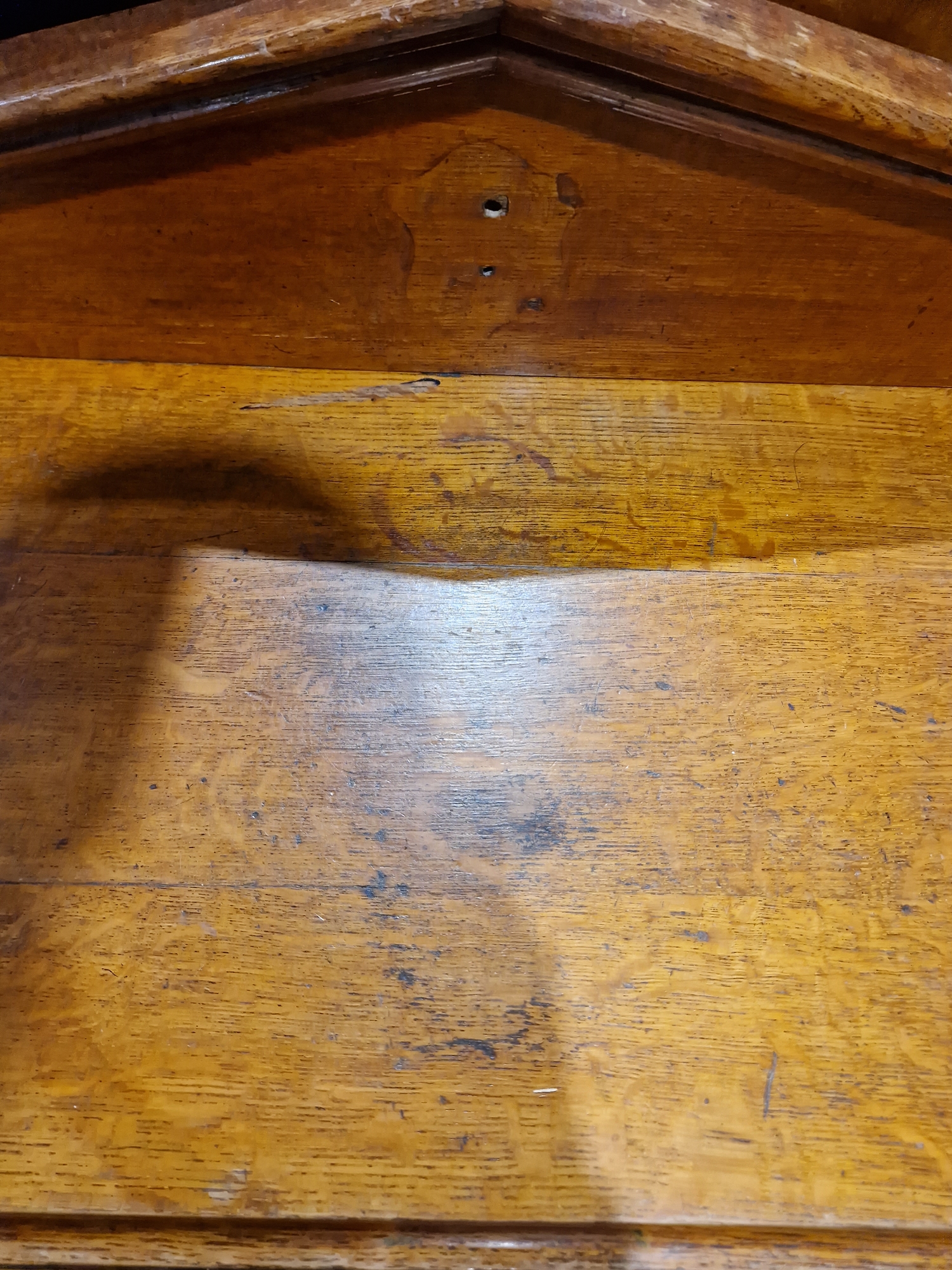 Late 19th/early 20th century oak Gothic style hall table with single drawer to one side, raised on - Image 4 of 19