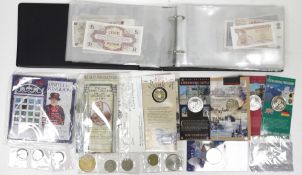 Album of banknotes including early 20th century-late 20th century British, a 10 dollar 1864