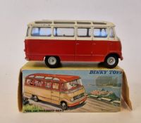 French Dinky Toys 541 Mercedes-Benz Autocar (small bus), red lower body, white upper, grey interior,