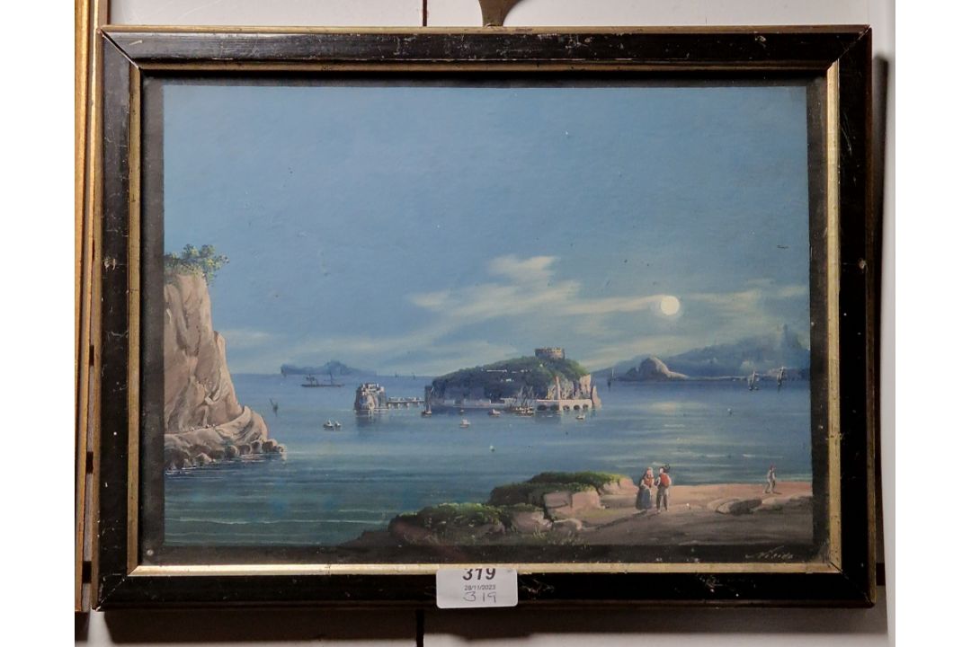 Visida? (19th century Italian School) Watercolour and gouache View of the bay of Naples by - Image 2 of 3