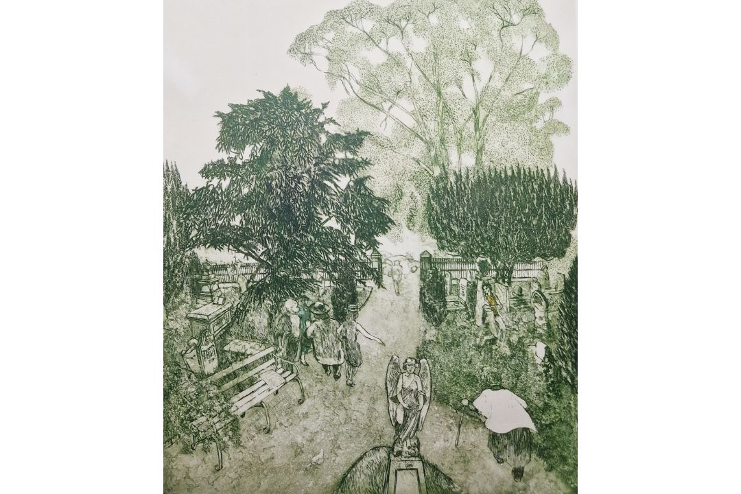 Alan Lumsden Etching and aquatint "Sunday Morning", Artists Proof/3, signed and titled within - Image 1 of 6