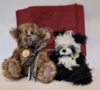 Charlie Bear 'Arthur' designed by Heather Lyell and another Charlie Bear 'Xena' designed by Isobelle