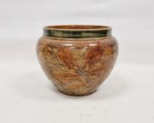 Early 20th century Royal Doulton stone 'Natural Foliage' ware jardiniere, impressed marks, shape no.