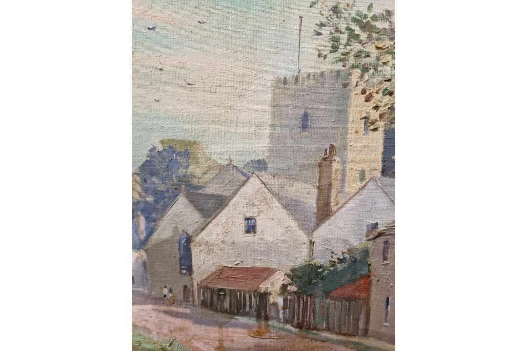 Marcus Ford  Oil on canvas "Folkton - Yorks", street scene, signed and titled verso, 49.5cm x - Image 8 of 18