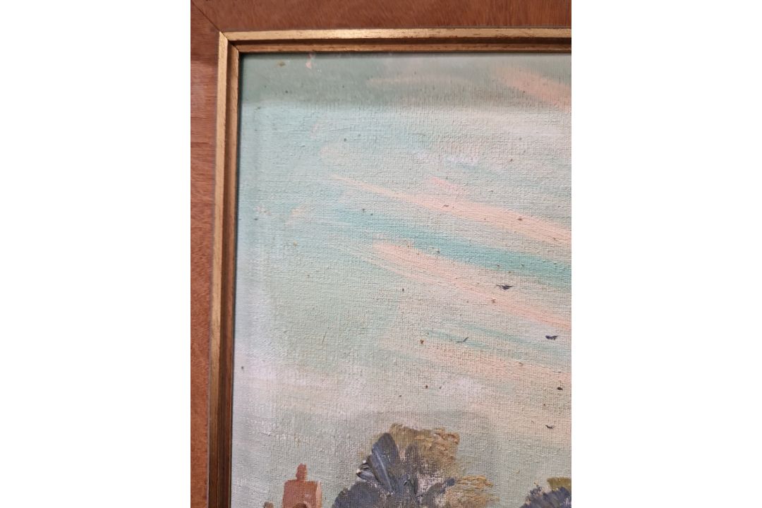 Marcus Ford  Oil on canvas "Folkton - Yorks", street scene, signed and titled verso, 49.5cm x - Image 4 of 18