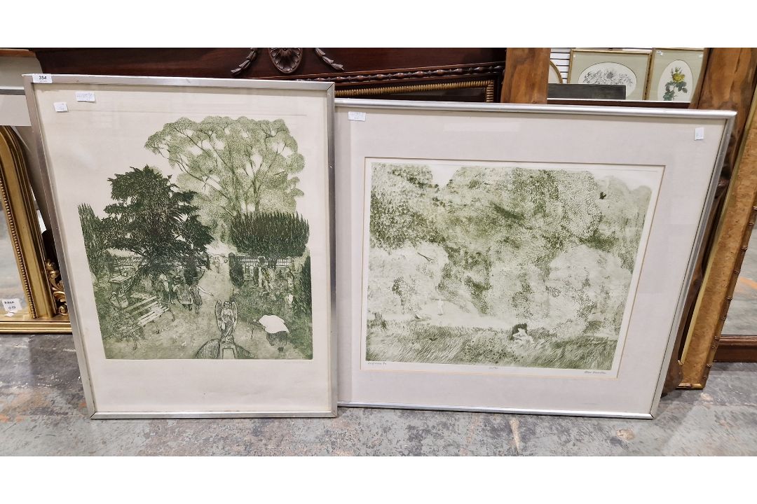 Alan Lumsden Etching and aquatint "Sunday Morning", Artists Proof/3, signed and titled within - Image 3 of 6