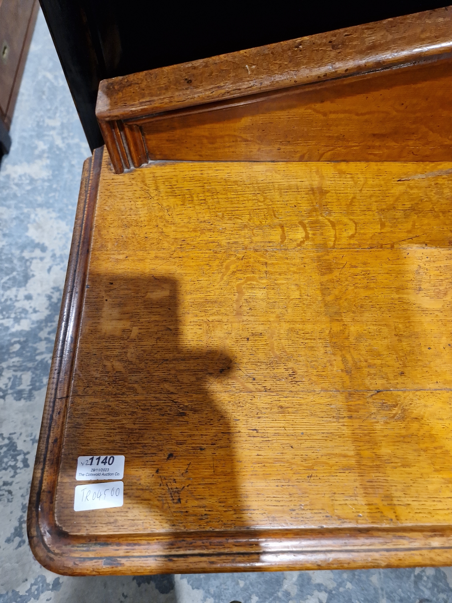 Late 19th/early 20th century oak Gothic style hall table with single drawer to one side, raised on - Image 3 of 19