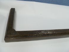 Arts and Crafts hammered copper fire curb 117cm wide, pattern to the corners, see images