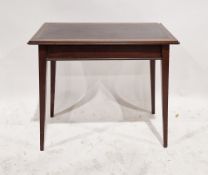 Late 19th century mahogany desk/coffee table of rectangular form with tooled leather inset to the