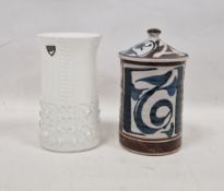 Orrefors (Sweden) Veronica white cased glass flower vase, designed by Olle Alberius, moulded with