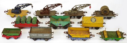 Quantity of mainly Hornby unboxed O gauge construction rolling stock to include Portland Blue Circle