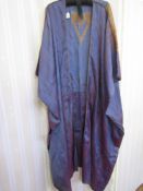 Vintage Syrian Abba/Aba dark blue silk, c.1900, with gold thread and gold pattern detail, these