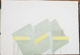 Richard Smith (1931-2016) Two of a Kind IIb (yellow line on green at angle) 1978 Lithograph
