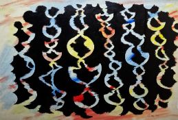 William Gear (Scottish, 1915 - 1997) Gouache Abstract, signed and dated lower right 'Gear 74' ,