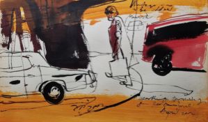 Jalaini Abu Hassan (1963) Charcoal, bitumen, acrylic and pastel on paper 'Drawing II', 2002,