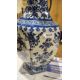 Two table lamps in the form of owls and a modern Chinese blue and white table lamp with floral - Image 4 of 8