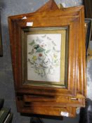 Large quantity framed botanical prints , many in burr maple, various sizes and other framed pictures