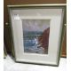 Framed print , indistinctly signed in the print,  'Tide Coming In'  and three textile collages, - Image 1 of 4