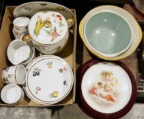 Two TG Green mixing bowls, a large Royal Worcester 'Evesham' pattern twin-handled lidded