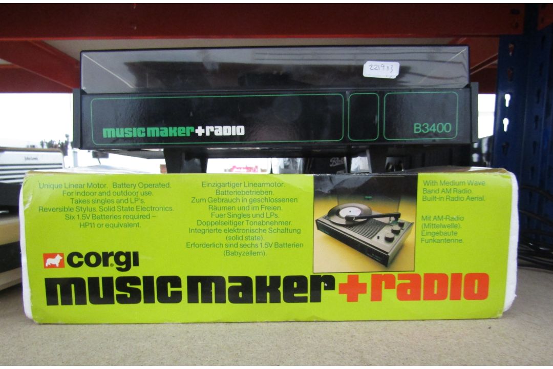 Three vintage mid century record players, namely ITT KB, PrinzSound RP620 and a Corgi MusicMaker - Image 2 of 3