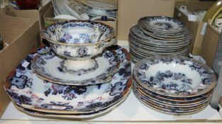 Quantity of Kaolin table wares to include two large platters, a tazza, bowls, plates, etc, an