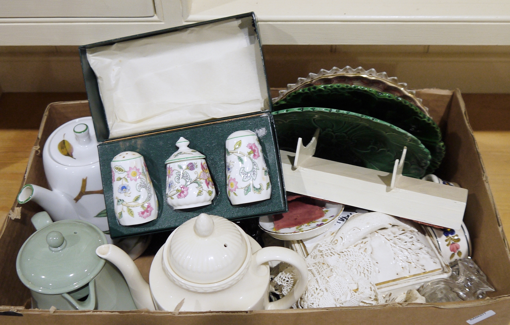 LOT WITHDRAWN Royal Worcester Evesham coffee pot, two white glazed table lamps and further - Image 3 of 3
