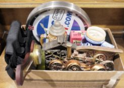 Two German pottery tankards, a wooden barometer, a vintage Kodak Brownie 127 camera, a vintage Kodak