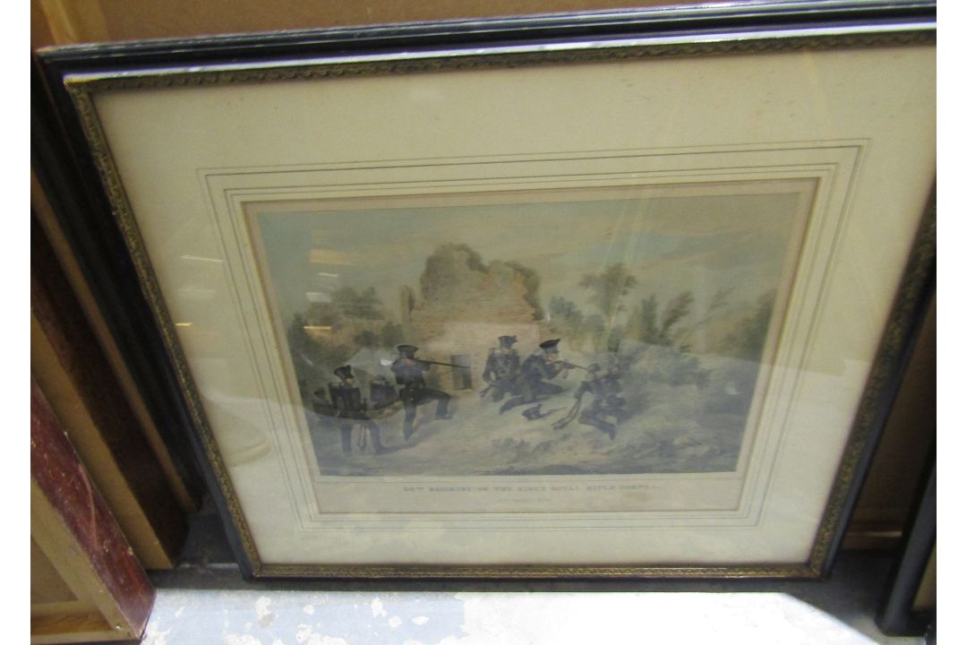 Framed print after M.A.Hayes '60th Regiment ( or The Kings Royal Rifle Corps) Heavy Marching Order,' - Image 3 of 8