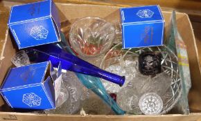 An Old Forge pottery Rowlands castle, large stoneware plate, a quantity of glassware to include