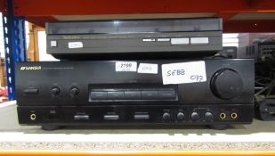 A Sansui AU-X410R stereo integrated amplifier with a Technics SL-5 turntable