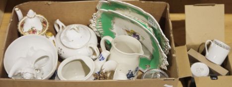 LOT WITHDRAWN A boxed Yuelong Yixing terracotta tea set, a Royal Albert 'Old Country Roses'