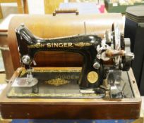 Cased vintage Singer sewing machine