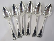 Set of six George III silver dessert forks, hourglass-pattern with scallopshell terminals, London