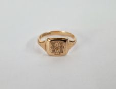 9ct gold signet ring 2.5 g size K