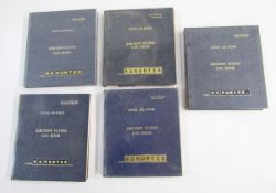 Five Royal Air Force air crew flying log books for R G Hunter from 1960s to 1990s