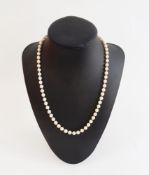 Mikimoto cultured pearl necklace, single-strand, graduated, 44cm long, in case  Condition Report