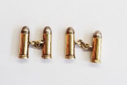 Pair Theo Fennell silver gilt bullet-pattern cufflinks, each pair with chain link and in original