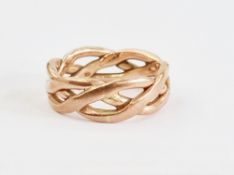 9ct gold three-strand openwork twist ring size O, 6g approx.  Condition Report The ring is