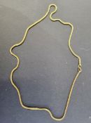 High carat gold square section, mesh necklace, 22.2 g approx