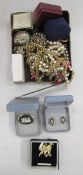 Quantity of assorted costume jewellery to include earrings, pendants, faux-pearls, seed necklaces,