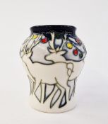 Moorcroft small baluster reindeer-pattern vase, printed, painted and impressed marks, circa 2010,