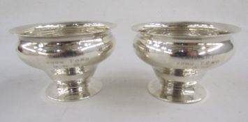 Pair of late 19th century silver bowls, of circular form, raised on pedestal bases, hallmarked