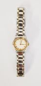 Ladies steel and gold plated Ebel quartz wristwatch, the circular dial having gilt Roman numeral