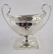 Early 20th century Georgian-style silver two-handled oval footed sugar-bowl, hallmarked Sheffield,