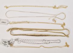 9ct gold herringbone chain and five other various fine gold chains (6)