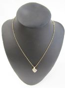 Italian 18ct gold chain necklace with 18ct gold and diamond set pendant, multi small baguettes and