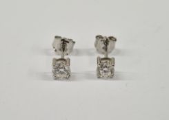 Pair Gemporia platinum and diamond solitaire earrings, each approx. 0.25ct