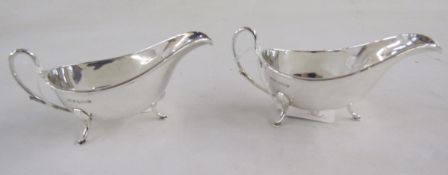 Pair of Georgian style small sauceboats, hallmarked Birmingham, 1928, makers marks for Joseph