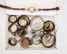 Early 20th century Haube manual wind lady's cocktail watch, the square dial having alternating