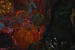 Joan Hodes (b. 1925), Nude With Still Life, oil on board, 1993, with Boundary Gallery label verso.